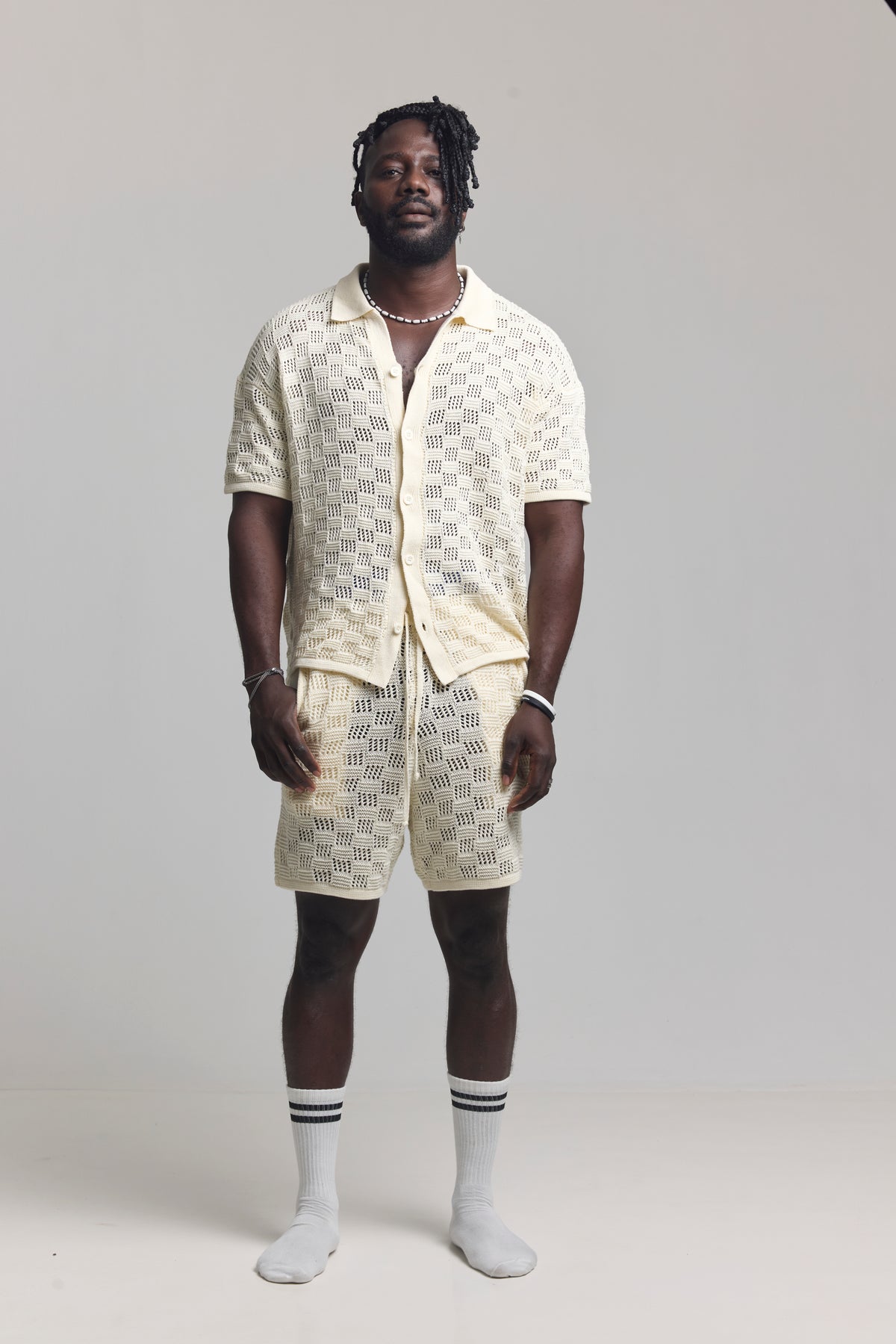Beige Mosaic Knit man