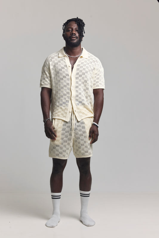 Beige Mosaic Knit man