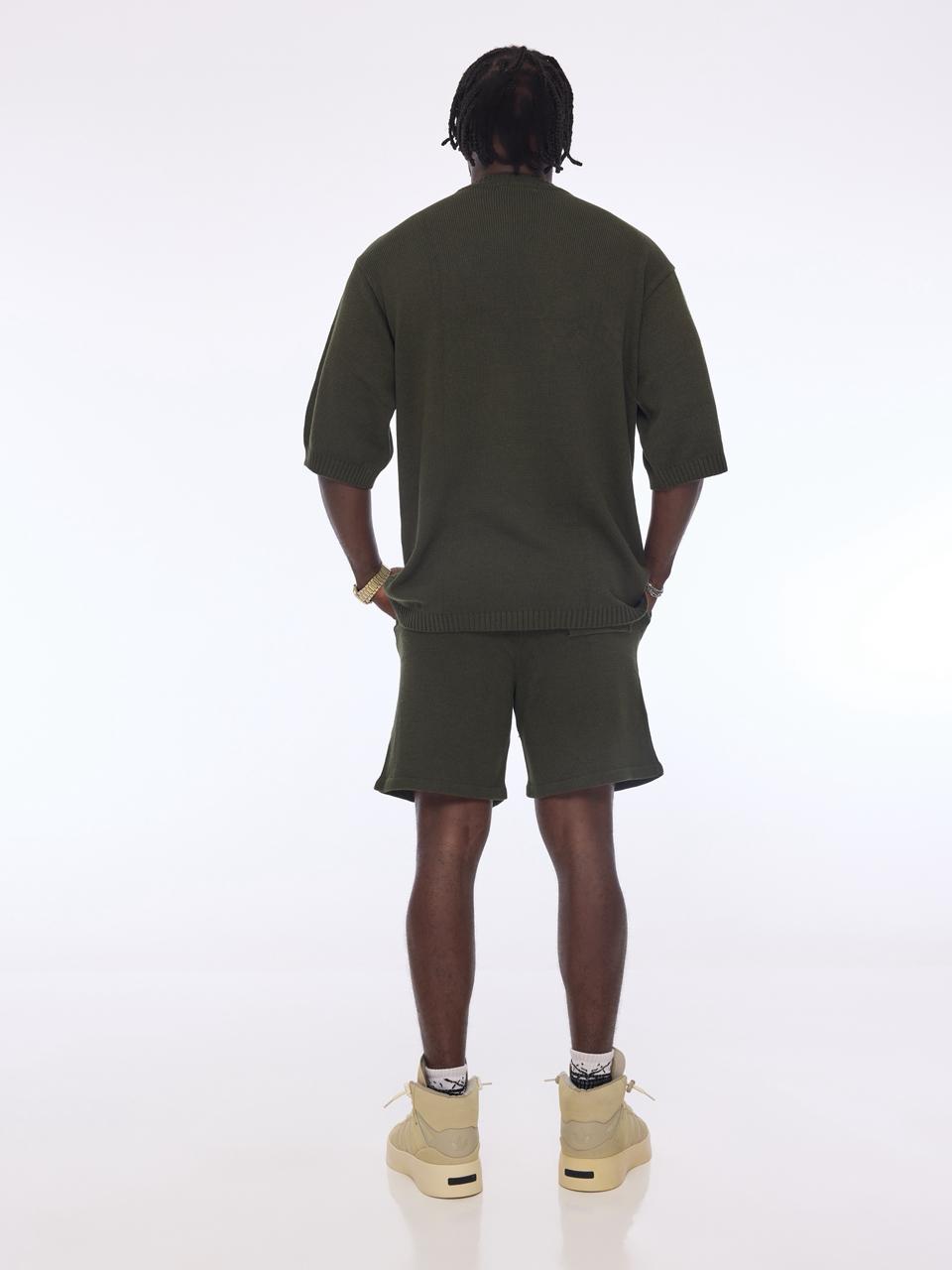 Olive cord set, back view
