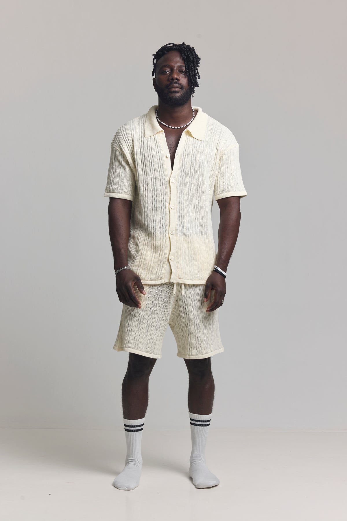 Raw Ivory Bold Cord Set, front view